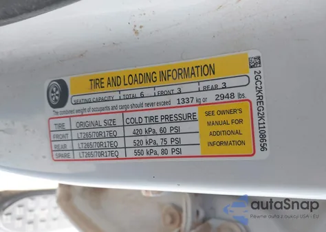 2019 Chevrolet Silverado 2500Hd Wt z USA, uszkodzony, nr VIN 2GC2KREG2K1108656